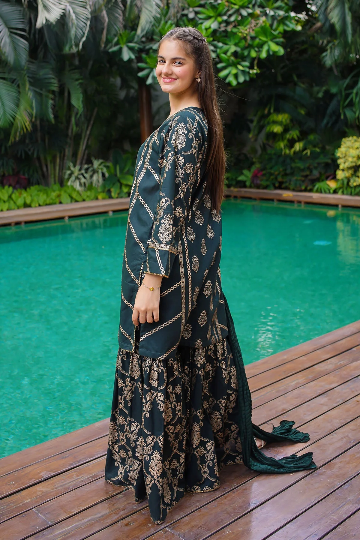 Girls Stitched 3 Piece PC 34 J(160) - Image 4