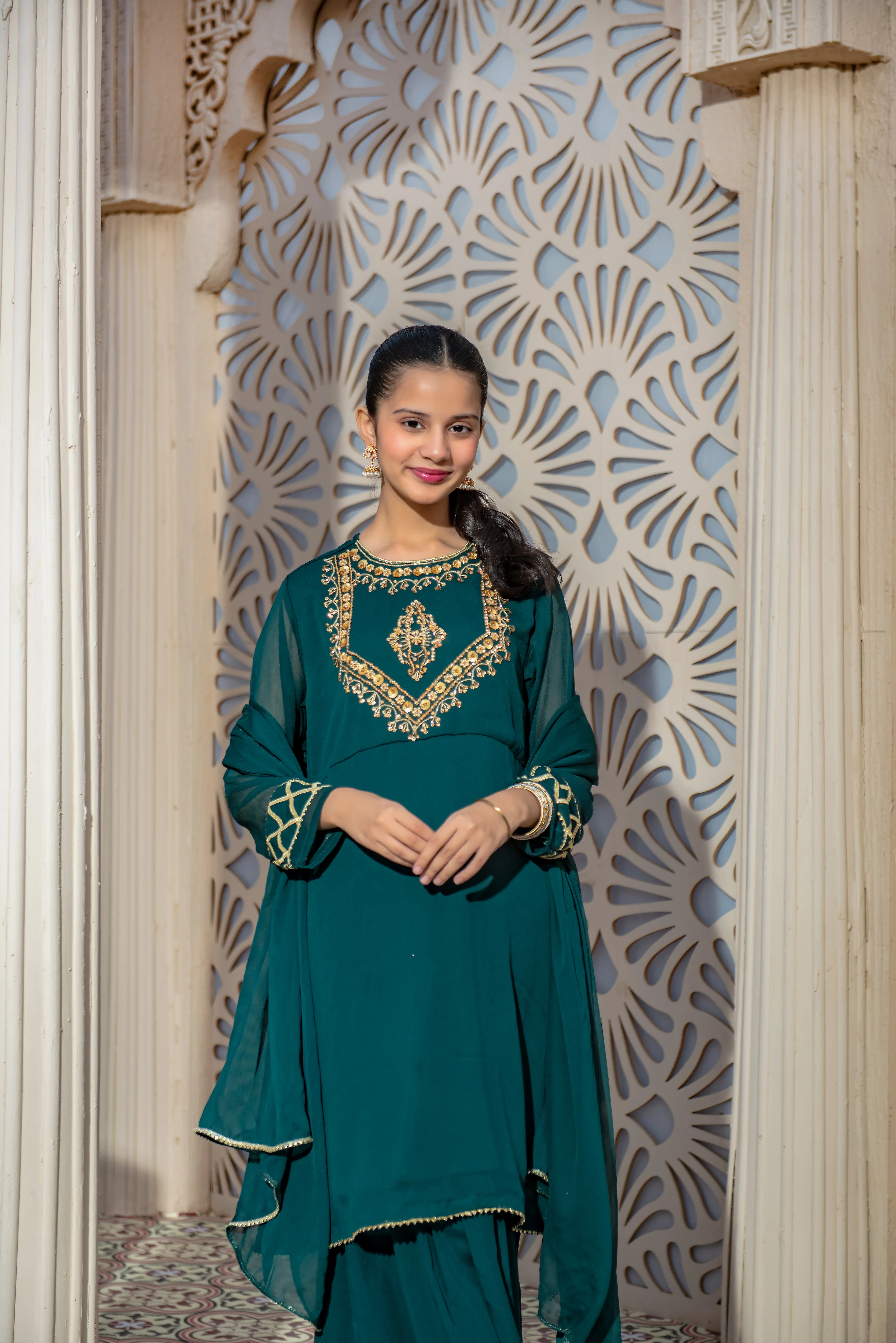 Girls Stitched Festive 3 Piece AC 68 - Image 5