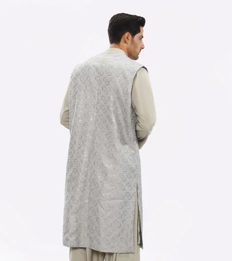 Men Kurta Shalwar & Overcoat set DIG23-04 - Image 3
